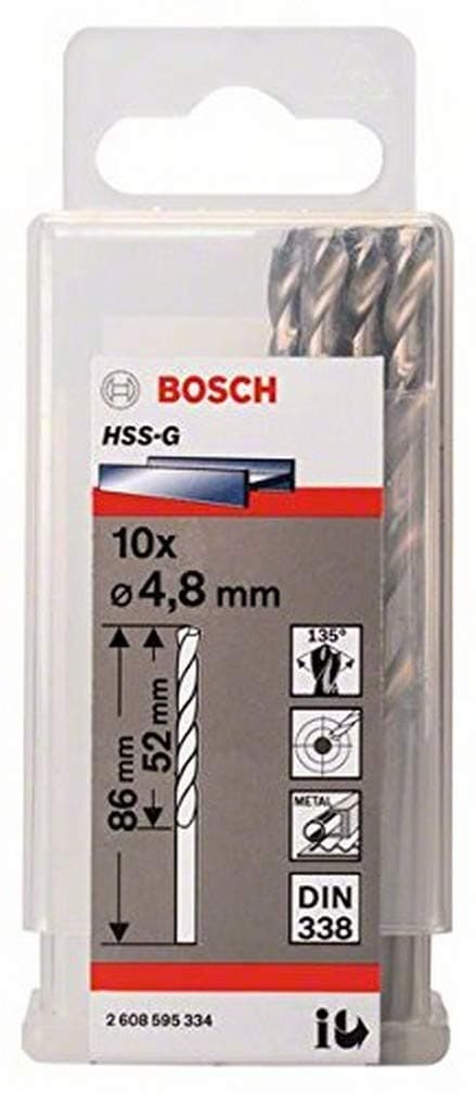 Metalbor Bosch HSS-G; DIN 338; 4,8x86 mm; 10 stk.