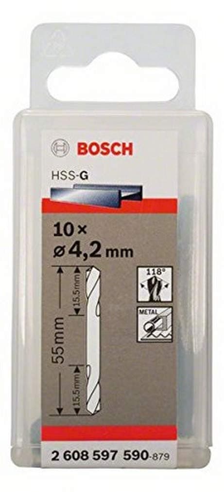Metalbor Bosch HSS-G; 4,2x55 mm; 10 stk.