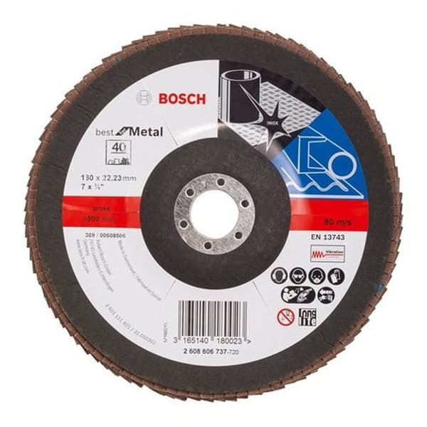 Fanformet slibeskive Bosch Best for Metal X571; 180 mm; K40
