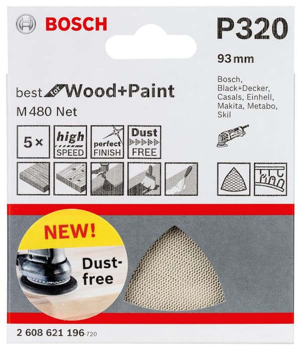 Slibegitter Bosch M480; 125 mm; P150; 5 stk.