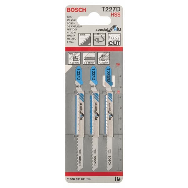 Stiksavsklinger Bosch T 227 D; 3 stk.
