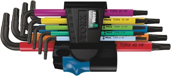 Sekskantnøgle sæt Wera 967/9 TX Multicolour HF 1; TX8-TX40; 9 stk.