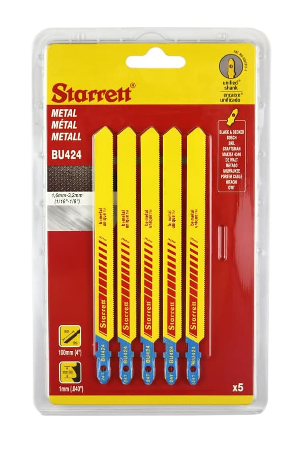 Stiksavsklinger Starrett BU424; 5 stk.
