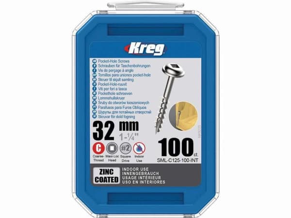 Træskrue Kreg SML-C125; Maxi-Loc; 1,25''; 32 mm; 250 stk .; stor tråd