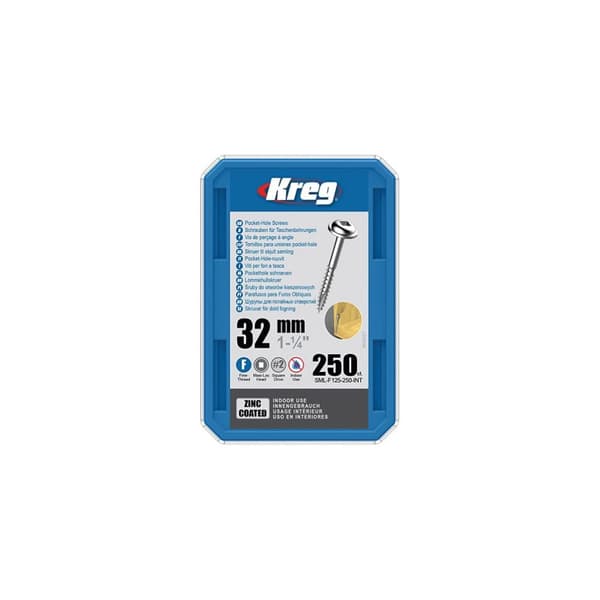 Træskrue Kreg SML-F125; Maxi-Loc; 1,25''; 32 mm; 250 stk .; fin tråd
