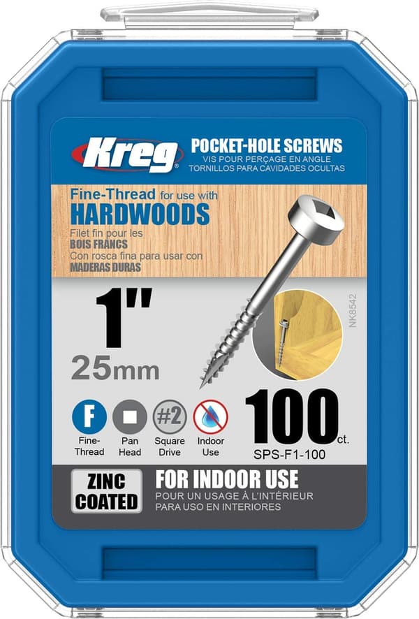 Træskrue Kreg SPS-F1; Pan Head; 1''; 25 mm; 100 stk .; fin tråd
