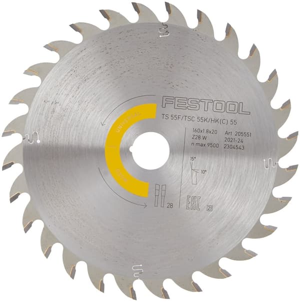 Rundsavsklinge til træ Festool WOOD UNIVERSAL HW 160x1,8x20 W28
