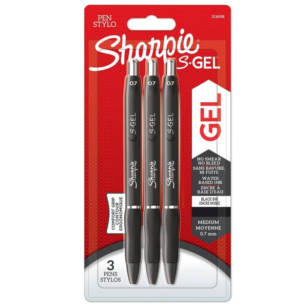Markeringspen (sæt) Sharpie S Gel; 3 stk.; sort