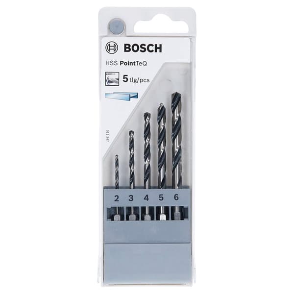 Metalborsæt Bosch HSS PointTeQ; 2-6 mm; 5 stk.