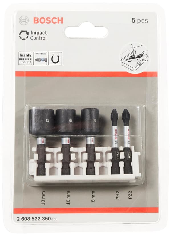Socket & bit set Bosch 2608522350; 5 stk.