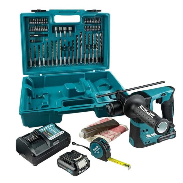 Batteridrevet borehammer Makita HR140DWAE1; 1,0 J; SDS-plus; 12 V; 2x2,0 Ah batt.
