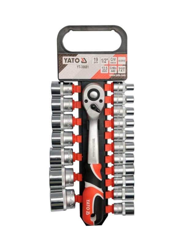 Topnøglesæt Yato YT-38681; 1/2''; 19 stk.