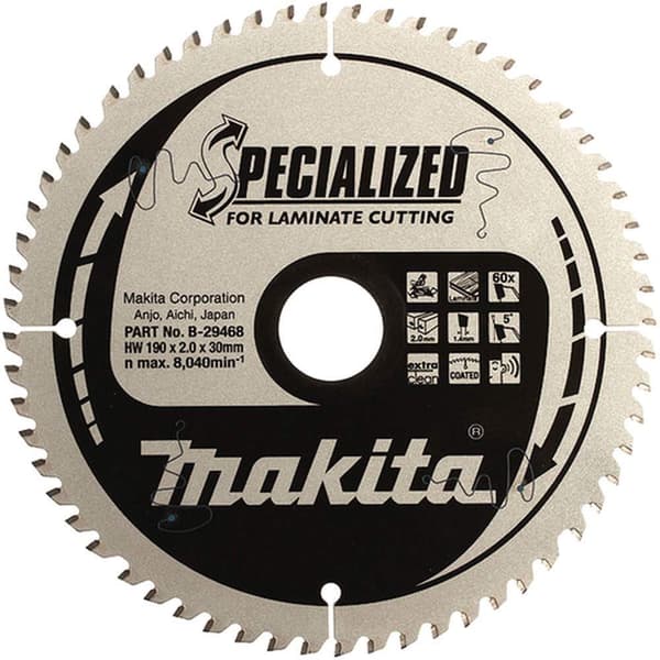 Rundsavsklinge til laminat Makita; 216x2,5x30,0 mm; Z72; 5°
