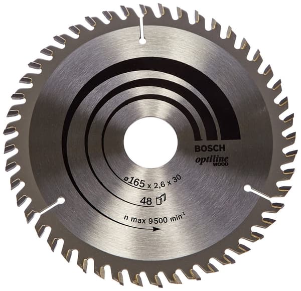 Rundsavsklinge til træ Bosch OPTILINE WOOD; 165x2,6x30,0 mm; Z48; 15°