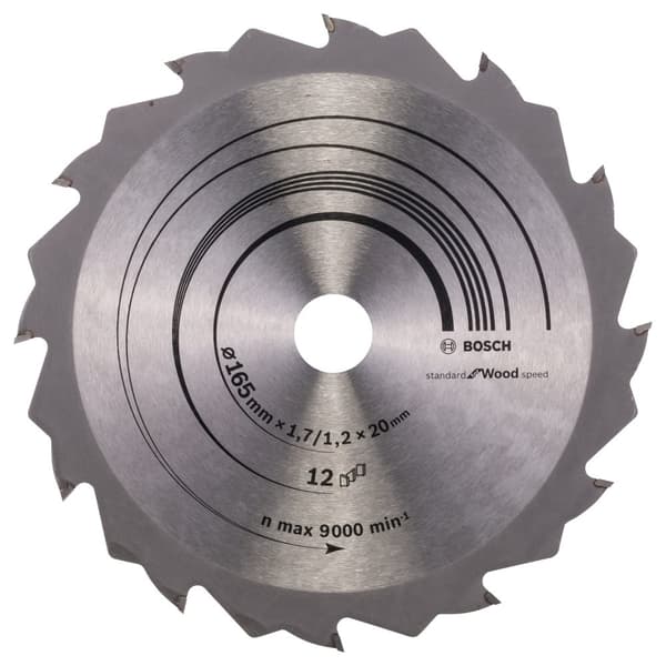 Rundsavsklinge til træ Bosch SPEEDLINE WOOD; 165x1,7x20,0 mm; Z12; 15°