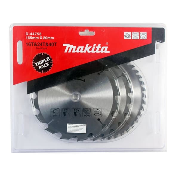Rundsavsklinge til træ Makita; 165x20,0 mm; Z16/Z20/Z40