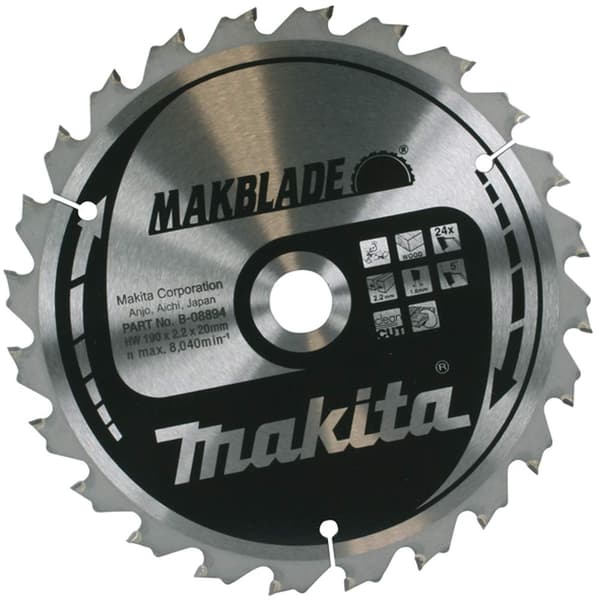 Rundsavsklinge til træ Makita; 190x2,2x20,0 mm; Z48; 5°