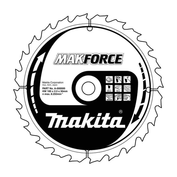 Rundsavsklinge til træ Makita; 190x2x30,0 mm; Z12; 20°