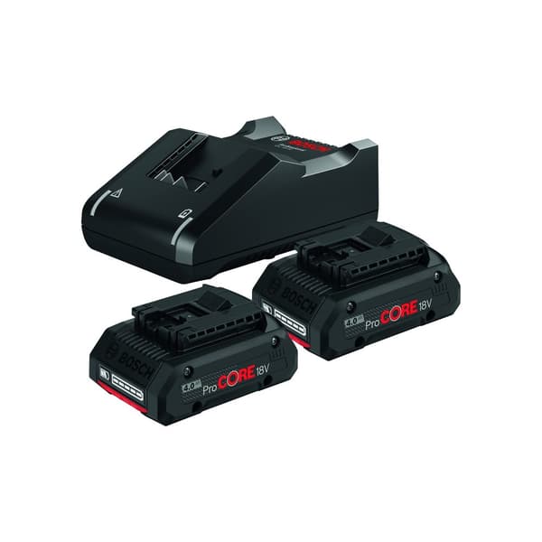 Tilbehørssæt Bosch ProCORE; 18 V; 2x4,0 Ah + lader GAL 18V-40