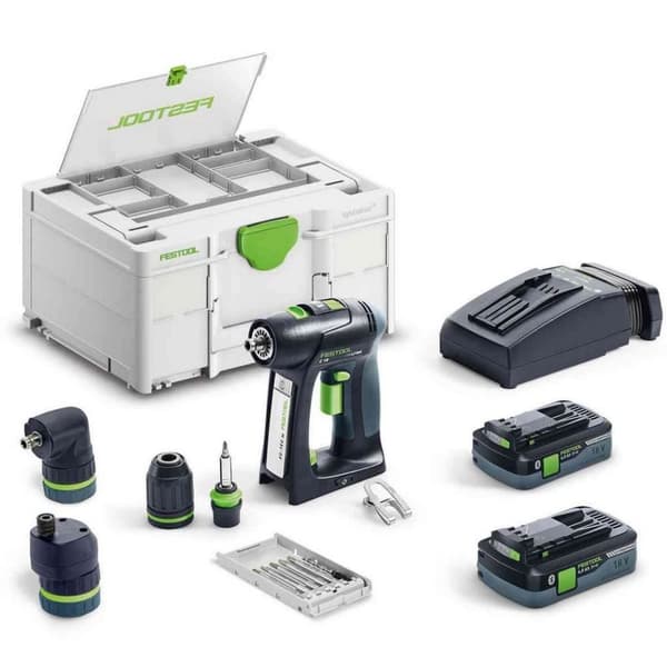 Skruemaskine Festool C 18 HPC 4,0 I-Set; 18 V; 2x4,0 Ah akum batt.