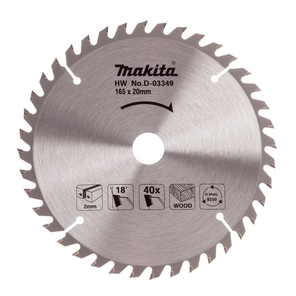 Sagblad for tre Makita; 165x2x20,0 mm; Z40; 18°