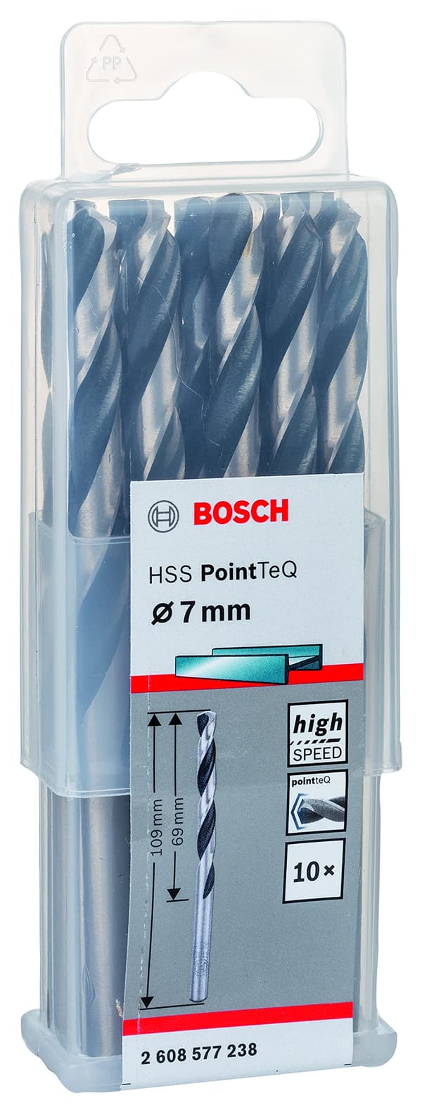 Bor for metall Bosch PointTeQ; 7x109 mm; 10 stk