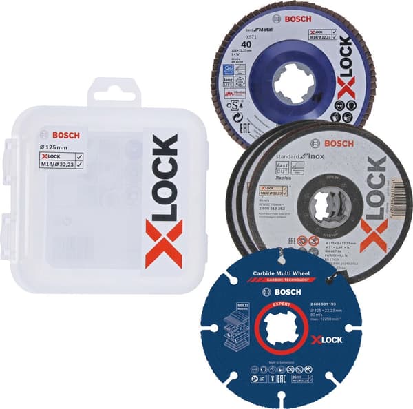 Kappeskive Bosch X-LOCK Starter Kit; 125 mm; 5 stk