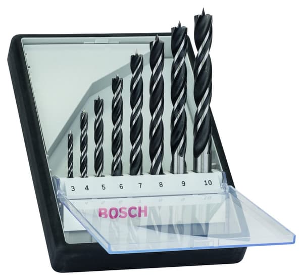 Borsett for tre Bosch; 3-10 mm; 8 stk