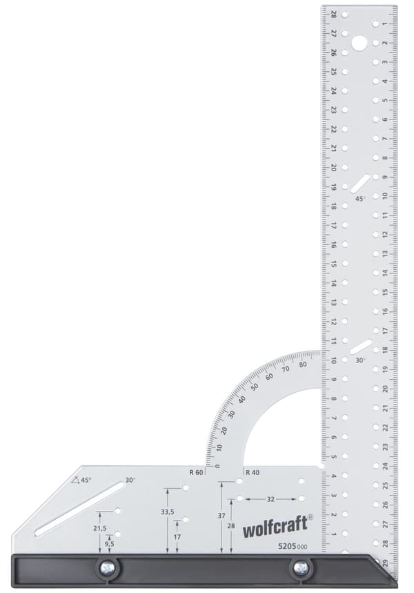 Vinkelmåler Wolfcraft 5205000; 200x300 mm