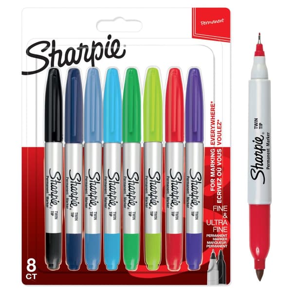 Merkpenner Sharpie Twin Tip; 8 stk