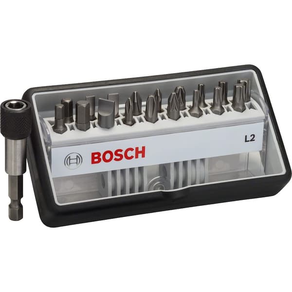Bitssett Extra Hard; PH; PZ; T; S; HEX; 18 stk. + holder