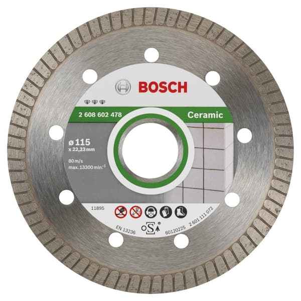 Diamantkappeskive Bosch BEST FOR CERAMIC EXTRACLEAN TURBO; 115 mm