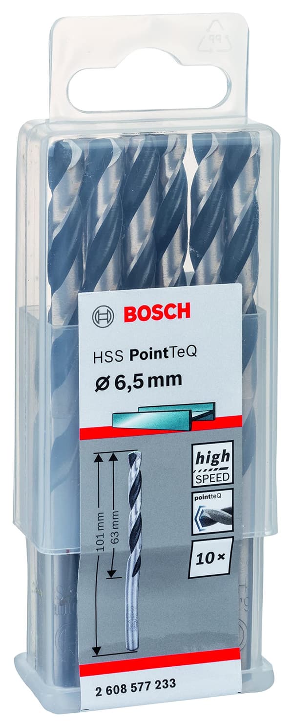 Bor for metall Bosch PointTeQ; 6,5x101 mm; 10 stk