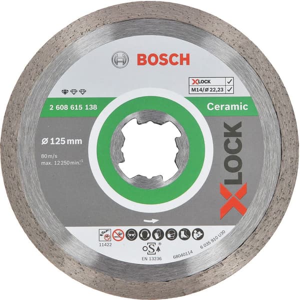 Diamantkappeskive Bosch XLOCK Standard Ceramic; 125 mm