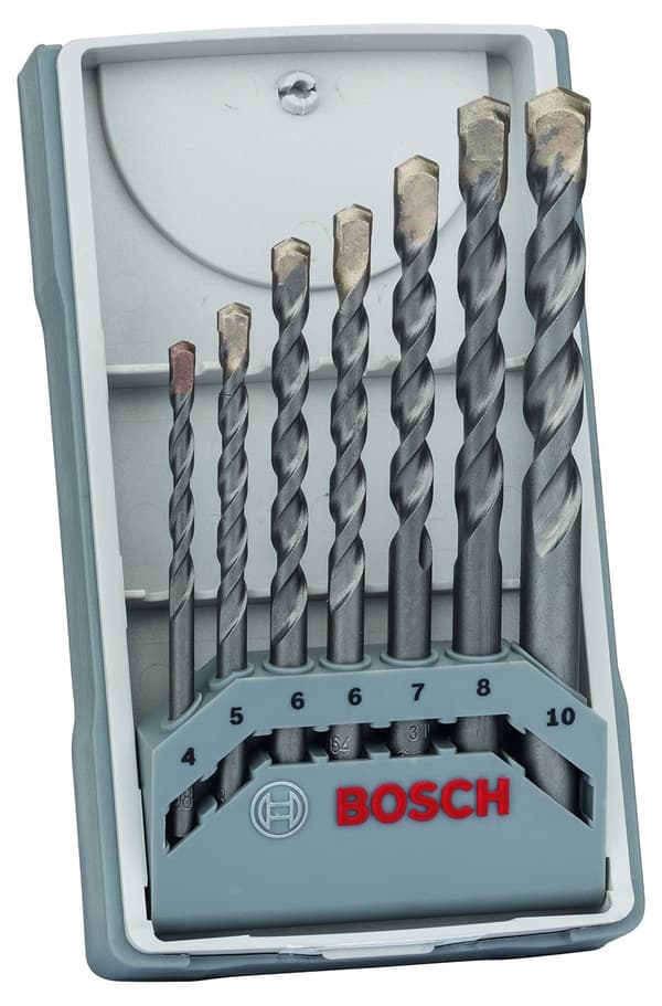 Borsett for betong Bosch Silver Percussion; 4-10 mm; 7 stk