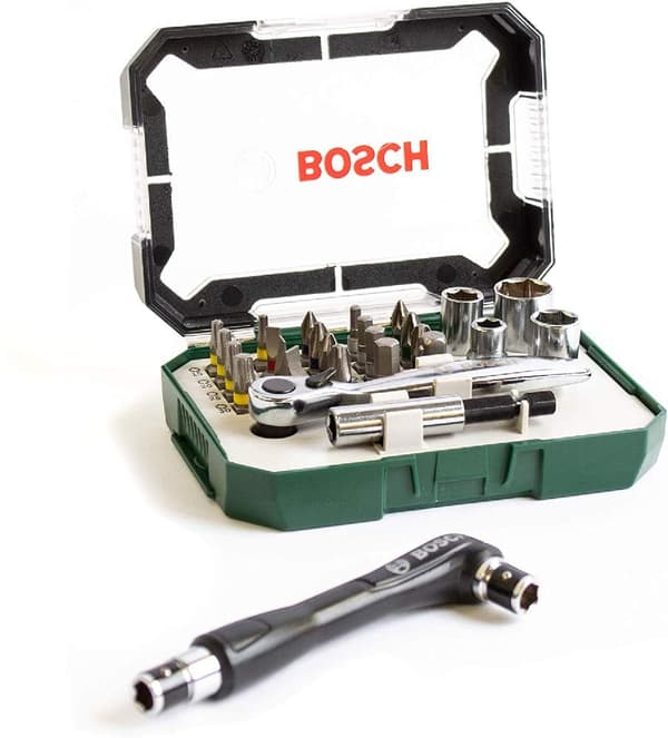 Stikkontakt og bitsett Bosch 2607017393; 27 stk
