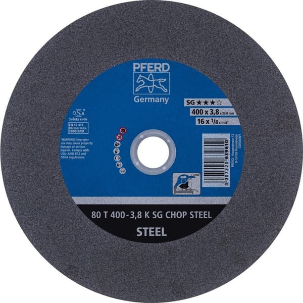 Abrasiv kappeskive Pferd Chop Steel K SG; 400x3,8x32 mm