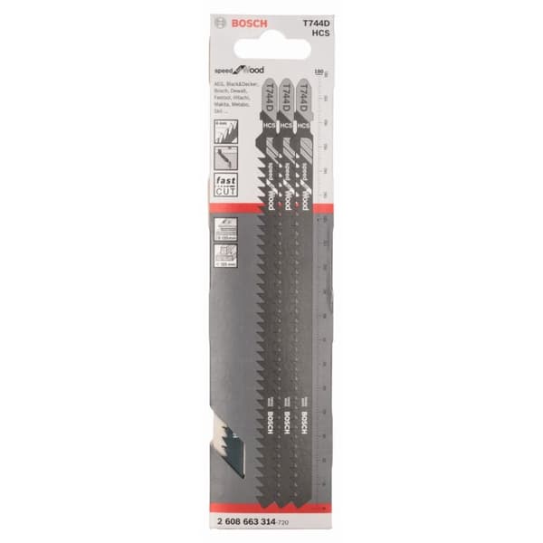 Stikksagblad Bosch T 744 D; 3 stk