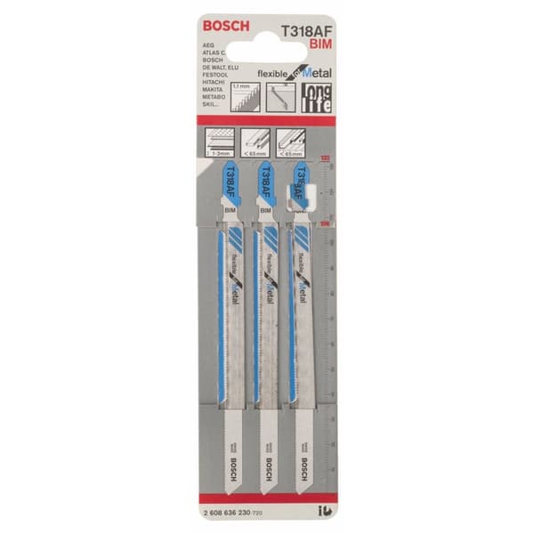 Stikksagblad Bosch T 318 AF; 3 stk