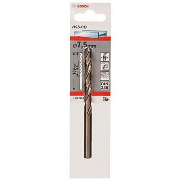 Bor for metall Bosch HSS-Co; DIN 338; 7,5x109 mm; 1 stk