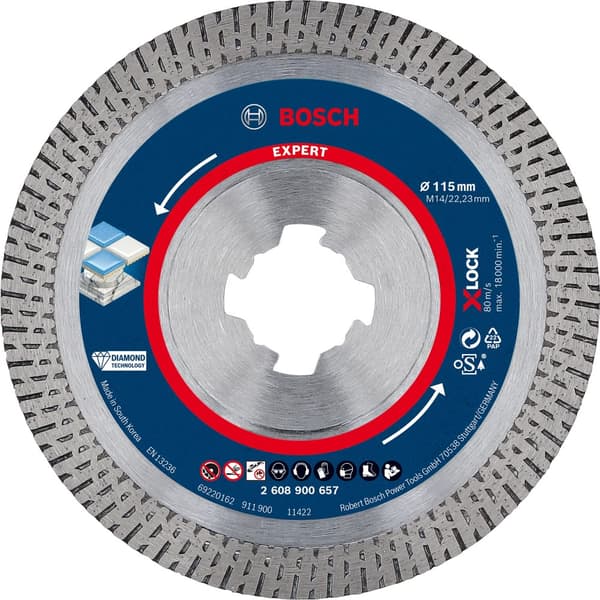Diamantkappeskive Bosch 2608900657; 115x22,23 mm; X-Lock