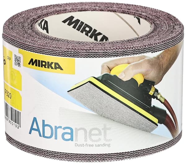 Nettmønstret slipepapir rull Mirka Abranet 545BI001323R; 75x10 m; P320