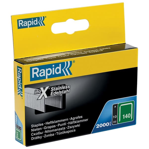 Stifter Rapid 11910733; 10 mm; 2000 stk; type 140; rustfritt stål