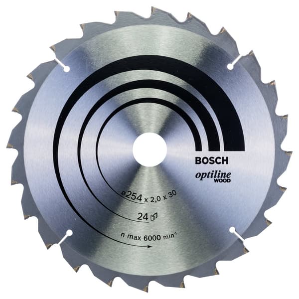 Sagblad for tre Bosch SPEEDLINE WOOD; 254x2x30,0 mm; Z24; 15°
