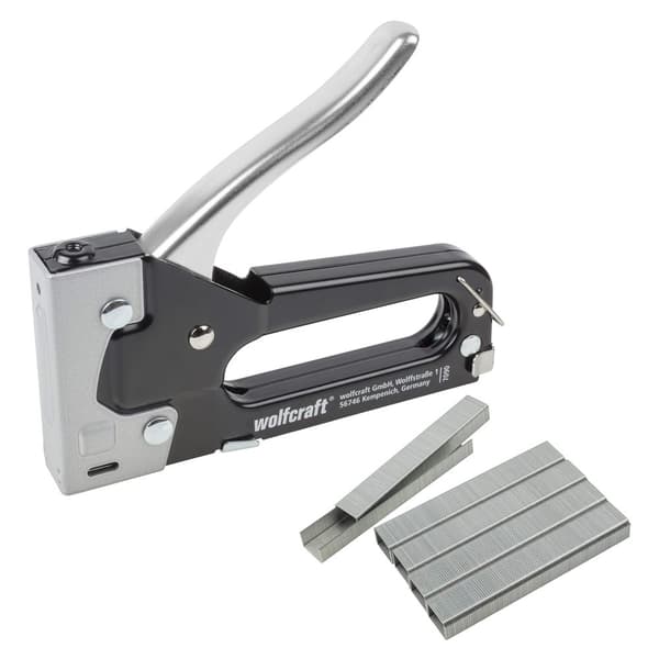 Mekanisk stiftepistol Wolfcraft Tacocraft 6 Sort, Rustfritt stål