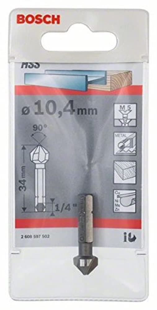 Konisk freser Bosch 2608597502; DIN 335; HSS; 10,4x34 mm