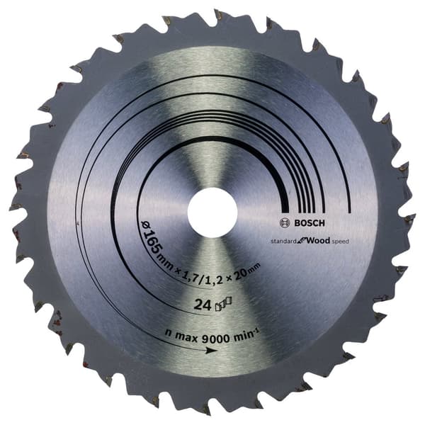 Sagblad for tre Bosch SPEEDLINE WOOD; 165x1,7x20,0 mm; Z24; 15°