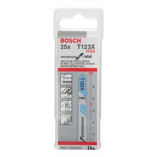 Stikksagblad Bosch T 123 XF; 25 stk