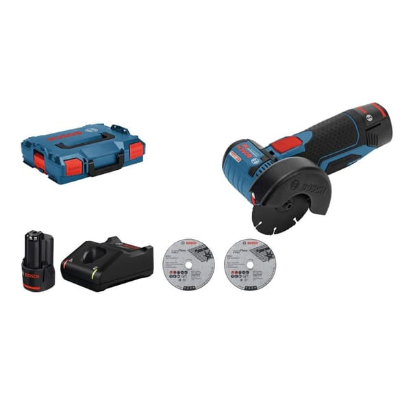 Batteridrevet vinkelsliper Bosch GWS 12V-76; 12 V; 2x3,0 Ah batt.