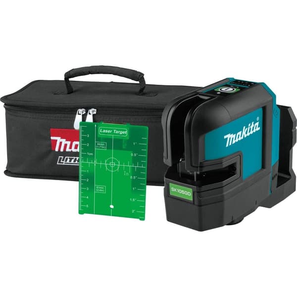 Krysslaser  Makita SK105GDZ; 12 V grønn (uten batteri og lader) Sort, Blå